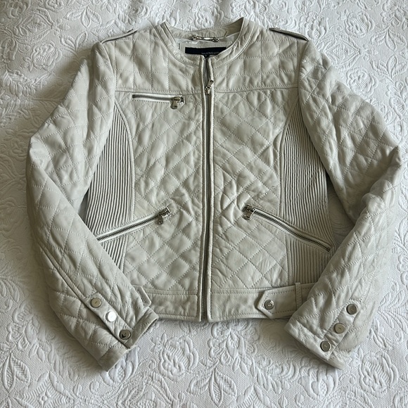 Wilsons Leather Off-White 100% Leather Vintage Jacket Size Medium - Picture 3 of 11